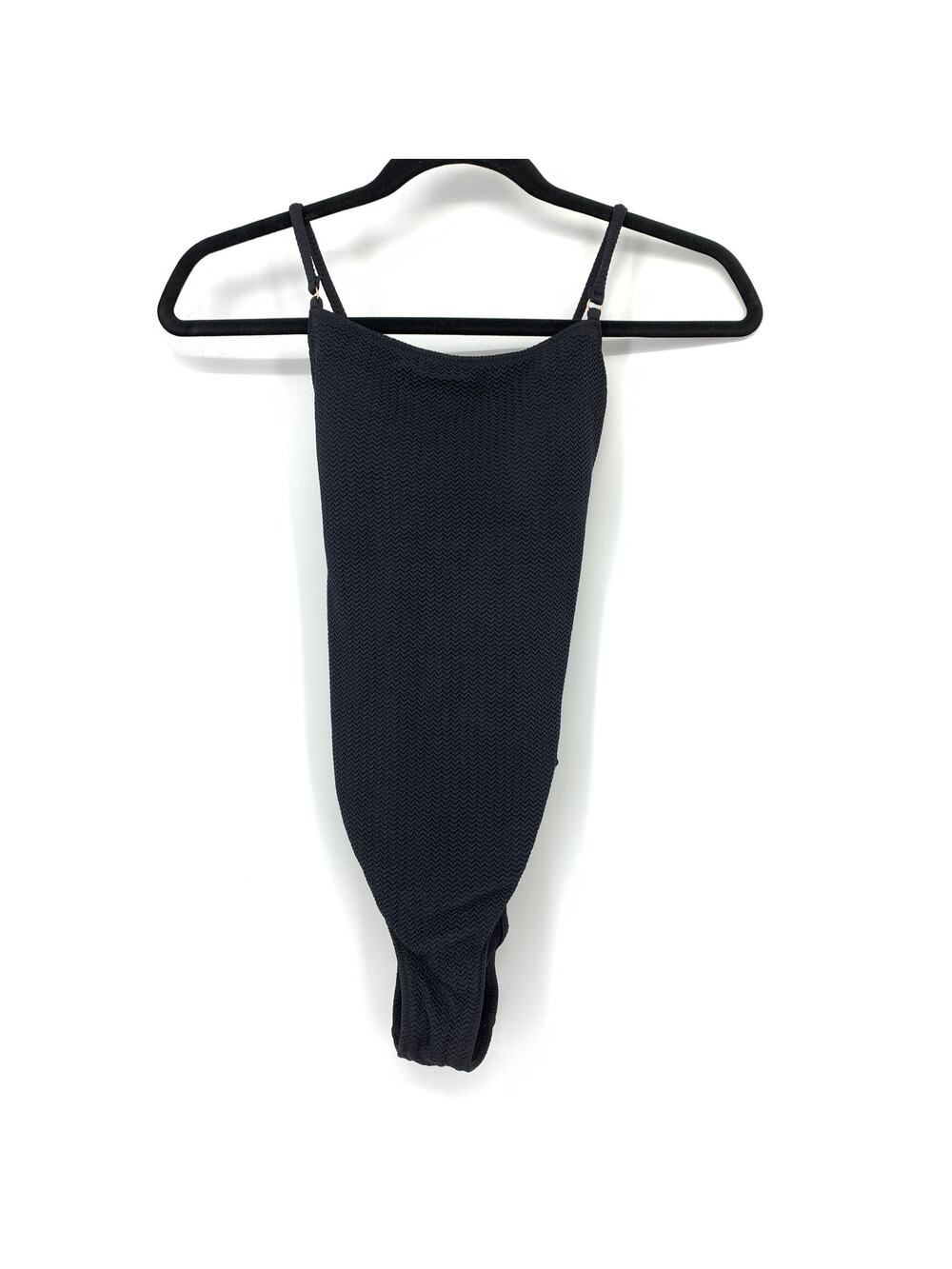 Sea Dive Deep V Neck One Piece Swimsuit Womens Size US 4 Black Textured